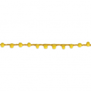 Cordón adornado con rocallas 2.4 mm para creaciones DIY - Amarillo x 3m