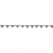 Cordón adornado con rocallas 2.4 mm para creaciones DIY - plateado x3m