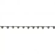 Cordón adornado con rocallas 2.4 mm para creaciones DIY - plateado x3m