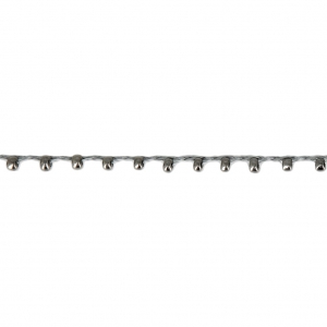 Cordón adornado con rocallas 2.4 mm para creaciones DIY - plateado x3m