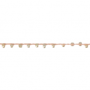 Cordón adornado con rocallas 2.4 mm para creaciones DIY - Sandy Brown x3m
