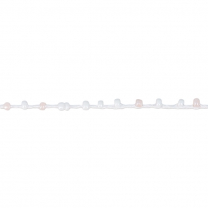 Cordón adornado con rocallas 2.4 mm para creaciones DIY - Rosa/Blanco x3m