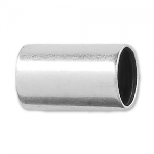 Cuenta tubo gran agujero 10x6 mm para cordón 5 mm Chapado Plateado envejecido x1