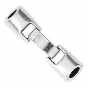 Cierre gancho de metal para cordón 5 mm Chapado Plateado envejecido x1