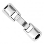 Cierre gancho de metal para cordón 6 mm Chapado Plateado envejecido x1