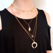 Cadena eslabón de fantasía gota/flecha 2.4 mm Dorado con oro fino x50cm