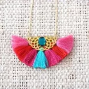 Borla de hilo imitación seda 40 mm Rosa