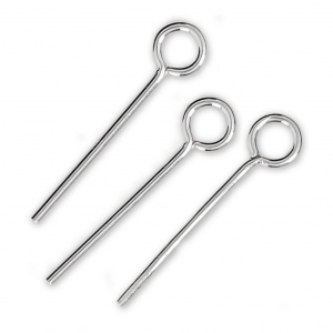 Bastones cabeza de anilla redonda para bisutería de Plata 925 - De Fabricación Europea - 18x0.8 mm x10