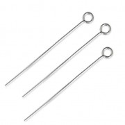 Bastones cabeza de anilla redonda para bisutería de Plata 925 - De Fabricación Europea - 40x0.8 mm x5|raw }}