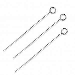 Bastones cabeza de anilla redonda para bisutería de Plata 925 - De Fabricación Europea - 40x0.8 mm x5