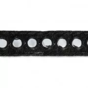 Galón bordado con espejos 20 mm Negro x50cm