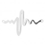 Entrepieza 2 anillas Electrocardiograma 27x17 mm de Plata 925 x1|raw }}