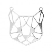 Entrepieza/Colgante origami Cabeza de Gato 19x11mm de Plata 925 x1|raw }}