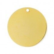 Dije liso 25 mm dorado con oro fino x1|raw }}