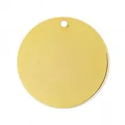 Dije liso 25 mm dorado con oro fino x1