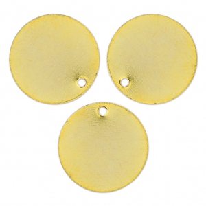 Cequíes lisos 15 mm dorado con oro fino x5