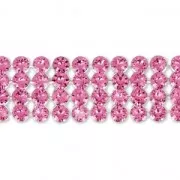 PureCrystal Crystal Mesh 40001 4 filas 11 mm Rosa x5cm