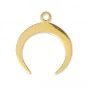 Dije forma media luna o cuerna 16.5 mm de Plata 925  Chapado de Oro 3 micras x1