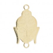 Entrepieza 2 anillas cabeza de buda 18x11 mm de Plata 925 Chapado de Oro 3 micras x1|raw }}