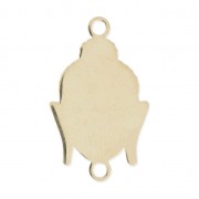 Entrepieza 2 anillas cabeza de buda 18x11 mm de Plata 925 Chapado de Oro 3 micras x1