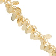 Cadena eslabón de fantasía con dijes 13 mm dorado x 50 cm