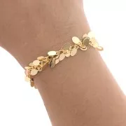 Cadena eslabón de fantasía con dijes 13 mm dorado x 50 cm