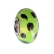 Abalorio de murano y Plata 925 - Glassbeads - Verde lunares Negrox1