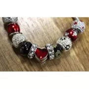 Abalorio charm agujero grande resina epoxi De Plata 925 - Estrella - Rosa x1