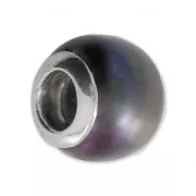 Abalorio charm agujero grande nacarado De Plata 925 - Pearl - Morado x1