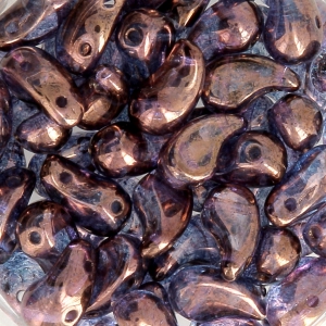 Cuentas de vidrio checa 2 agujeros Zoliduo® Right  5x8mm Crystal Dark Bronz