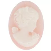 Light Rose - Camafeo de resina 18x13 mm - lado derecho - Light rose x1 Camafeo de resina 18x13 mm - lado derecho - Light rose x1
