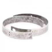 Pulsera 4 agujeros - Especial tejido para creaciones DIY 60 mm plateado envejecida