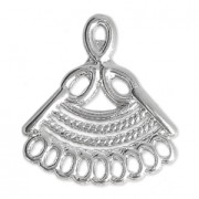 Entrepieza abanico 17 mm plateado x1