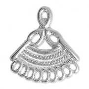 Entrepieza abanico 17 mm plateado x1