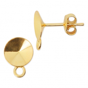 Bases de pendientes 1 anilla para cabuchón PureCrystal 1122 8 mm de Plata 925 x2