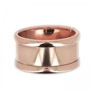 Anillo de láton con reborde curvado 10 mm dorado rosa