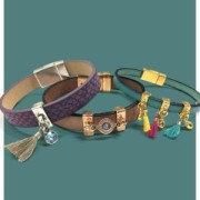 Cuenta pasador dije para cordón plano 5 mm Chapado Plateado envejecido x1