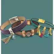 Cuenta pasador dije para cordón plano 5 mm Chapado Plateado envejecido x1