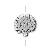 Abalorio Árbol de la vida 8 mm Chapado Plateado envejecido x1