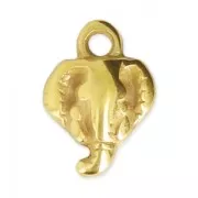 Dije cabeza de elefante 9x12 mm Dorado con oro fino x1