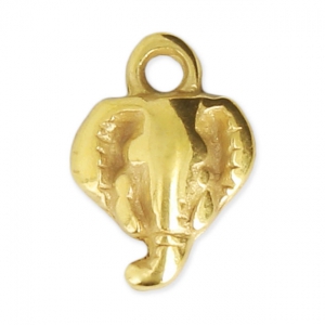 Dije cabeza de elefante 9x12 mm Dorado con oro fino x1
