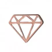 Entrepieza origami diamante 15.5 mm de Plata 925 dorado rosa 925 x1