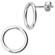 Pendientes redondas 15.5 mm de Plata 925 x2|raw }}