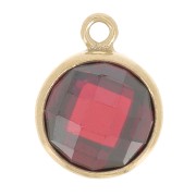Colgante - óxido de zirconio - 8.5x6.5 mm Siam/Gold filled x1