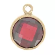 Colgante - óxido de zirconio - 8.5x6.5 mm Siam/Gold filled x1