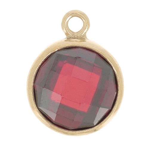 Colgante - óxido de zirconio - 8.5x6.5 mm Siam/Gold filled x1