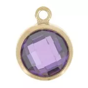 Colgante 8.5x6.5 mm - óxido de zirconio - Amethyst/Gold filled x1