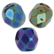 Cuentas facetadas 4 mm Jet Mat Green Iris x50