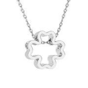 Cuenta pasante / Abalorio para cordón 2.5 mm De Plata 925 - Trébol x1