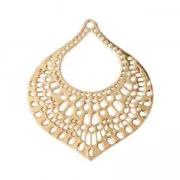 Colgante calado gota 39x34 mm Dorado con oro fino x1